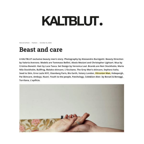 Kaltblut Magazine with Vitruvian Man Skincare